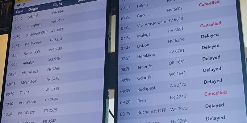 Schiphol afectado por nieve y viento: vuelos cancelados y retrasados